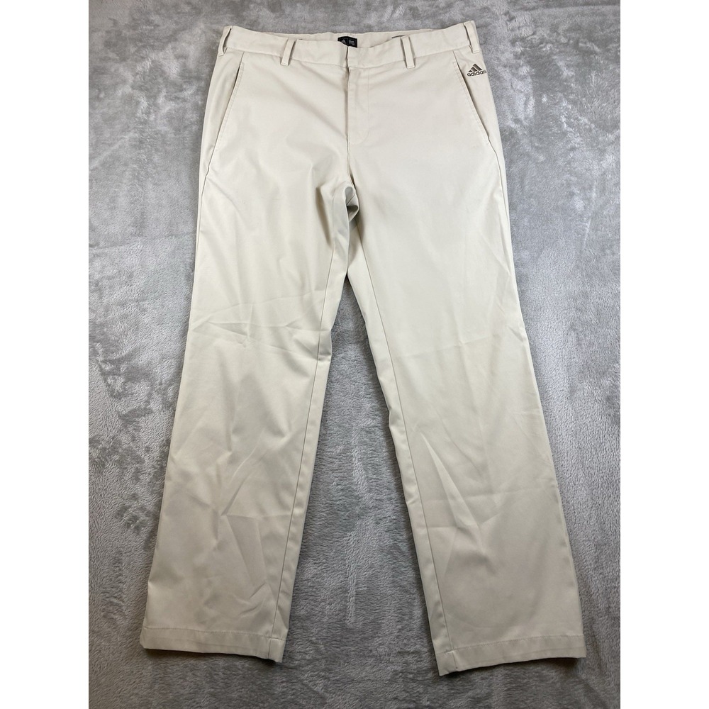 Adidas Golf Pants Mens 34x30 Khaki Performance Stretch Lightweight Classic Fit